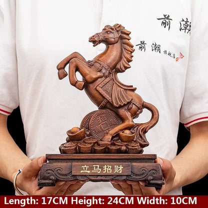 Gold Horse Home Decor Resin Crafts Porcelain Animal Figurines Wedding Decoration Lovers Gift L2544