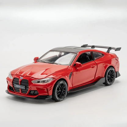 1/32 Scale M4 Alloy Car Models Metal Diecast Toys Vehicle with Simulation Sound and Light Sport Car Toys for Kids Birthday Gifts