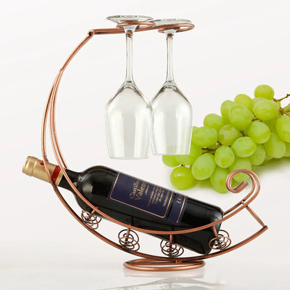 Porte-bouteille de vin rouge Vintage, support métallique, présentoir de verre à vin, support de rangement, organisateur suspendu, Type Bar, décoration de la maison