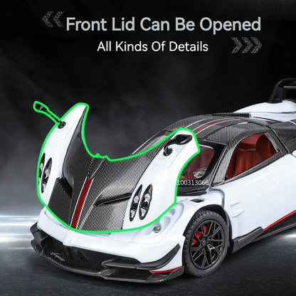 1:24 Pagani Huayra BC Apollo EVO Toy Cars Alloy Models Rubber Tires Doors Opened Miniature Sports Car  for Boys Collection Gifts