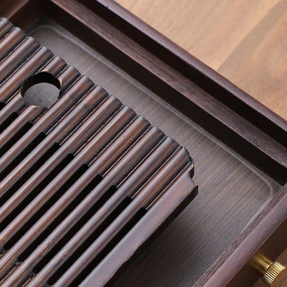 GIANXI Chinese Natural Bamboo Tea Tray Water Storage Kung Fu Tea Set Simple Rectangular Tea Board Tea Storage Tray