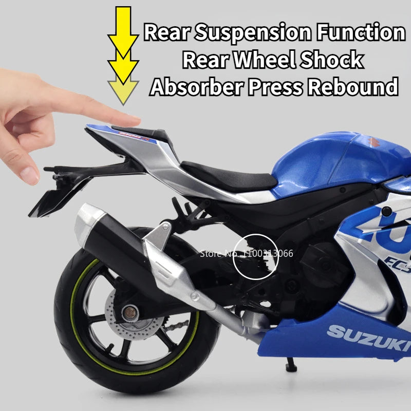 1:12 Alloy Diecasts Suzuki GSX R1000R Motorcycles Car Model Toys Tail with Shock Absorption Vehicles Models Child Birthday Gifts