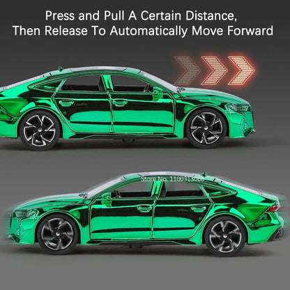 1:32 Scale RS7 Models Toys Cars 6 Doors Opened Miniature Supercar Rubber Tires with Light Music Vehicles Boys Decoration Gifts