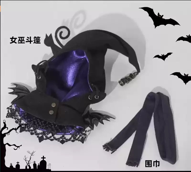 New 17cm Lafufu Doll V1 V2 V3 Lafufu Fashion Witch Clothes Witches And Black Meow Cloak Halloween Costume Series Dress Up Clothe