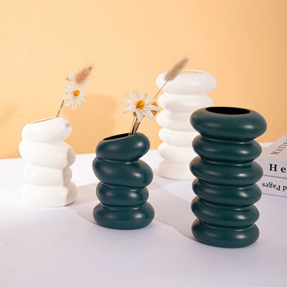Nordic Flower Bottle Decorative Plastic Vase For Plants Aesthetic Flower Bottle Desktop Ornament Living Room Decoration