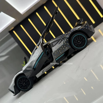 1/24 Scale Alloy Car Model ONE Sports Car Metal Diecast Toy Vehicles Simulation Sound & Light Toy for Children Gift Collectibles