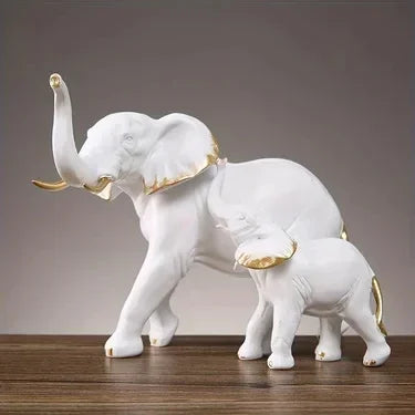1pairs Creative Modern Decor Animal Resin Elephant Statues & Figurines Sculpture Living Room Table Ornaments Crafts