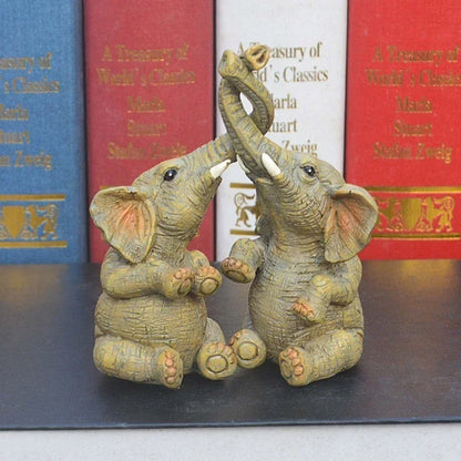 Elephant Couple Figurine Elephant Couple Statue Elephant Ornaments For Home Deskpot Cupboard Props Decor Accessories