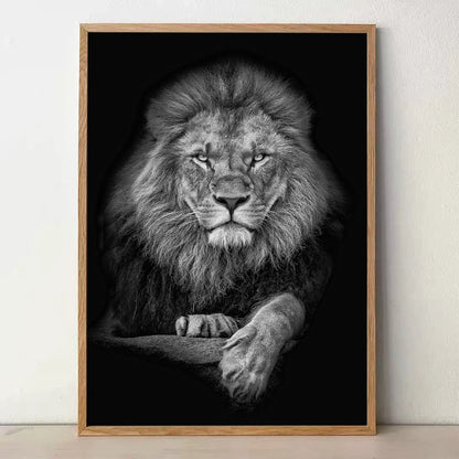 Black and White Wall Art Lion Tiger Leopard Animal Poster Decorative Paintings Canvas Photos Picture Living Room Home Decoration
