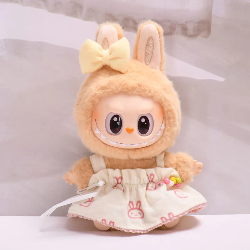 Second generation labubuBU sitting party vinyl blind box LABUBU holiday clothes cute skirt instead of baby clothes cute.
