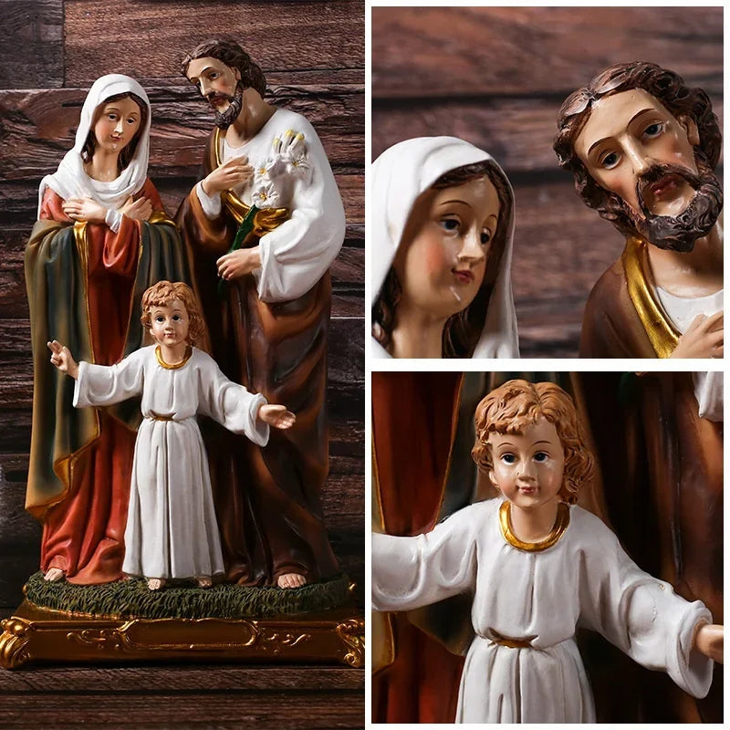 Catholic Christian Jesus Family Statue Figurine Resin Crafts Gifts Home Decoration