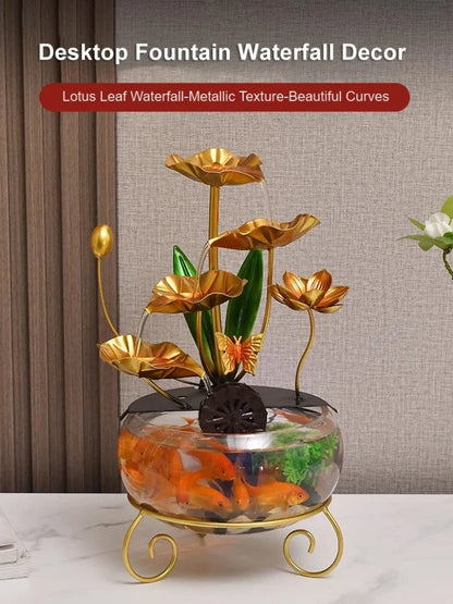 Flowing Water Ornaments Ornaments Circulating Water Glass Living Room Study Porch Decor Flowing Water Lucky Fish Tank Humidifier