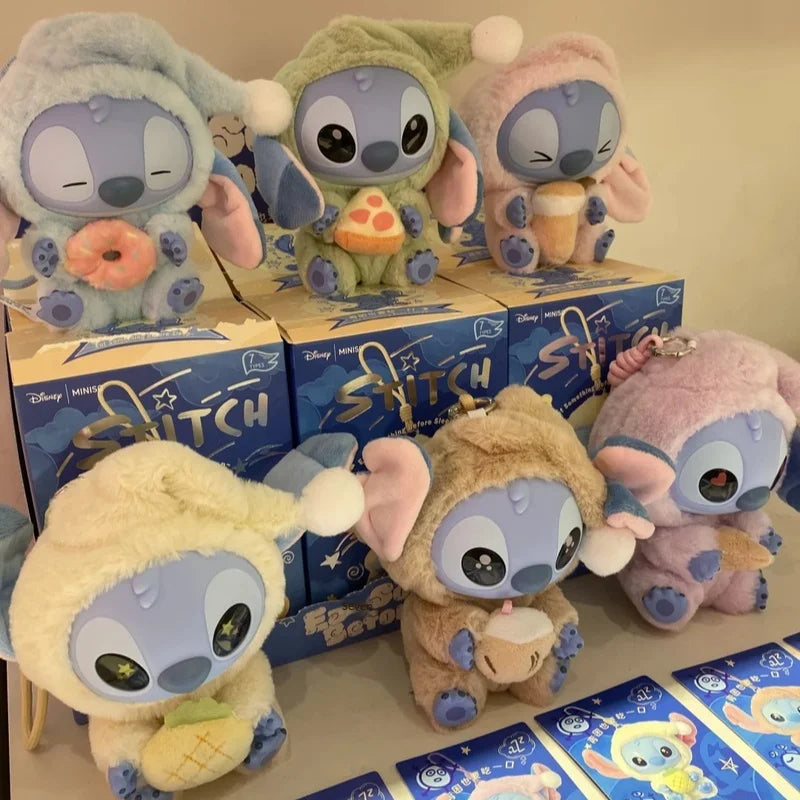 Copy Disney Stitch Eat Something Before Sleep Series Vinyl Blind Box Kawaii Stitch Figure Blind Box Desk Decor Ornament Gift