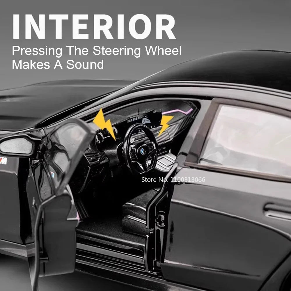 1:24 Scale i5M60 XM Toys Models Cars Alloy Diecast Rubber Tires Miniature Vehicle with Light Sound Car Kids Children's Day Gifts