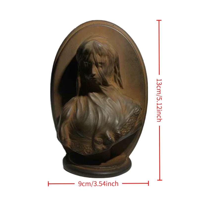 Retro European Art Veil Girl Small Ornaments Renaissance Roman Sculpture Desk Living Room Decorative Craftsart Study Statue Gift