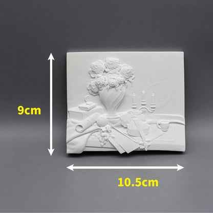 Gypsum Three-Dimensional Relief Hanging Picture Frame Picture Heart Porch Home Decoration Luxury Art Figurine Decor Ornament