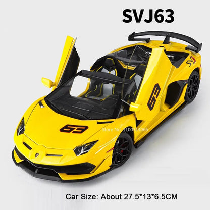 1:18 Alloy Lambor Aventador SVJ63 LP770 Models Cars Toys Doors Opened Miniature Car Wheel Steering Vehicles Child Adult Gifts