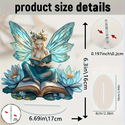 7in Acrylic fairy Tale Angel Elf Can Stand Tabletop Decoration Home Office Club cafe Decoration Friend Birthday Gift Photo Props