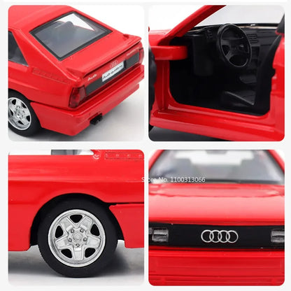 1:36 Audi Quattro 1980 Alloy Car Models Toy Diecasts Vehicles Model Doors Opened Pull Back Sport Car for Adult Collection Gifts