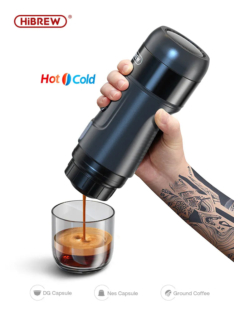 Machine à café portative hiBREW pour voiture et maison, cafetière Expresso DC12V adaptée Nexpresso Dolce Pod Capsule café en poudre H4A