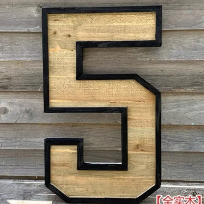 Uppercase English Letter Combination Distressed Solid Wood Bar Ornaments Cafe Shop Logo Decor Desktop Crafts Art Decoration