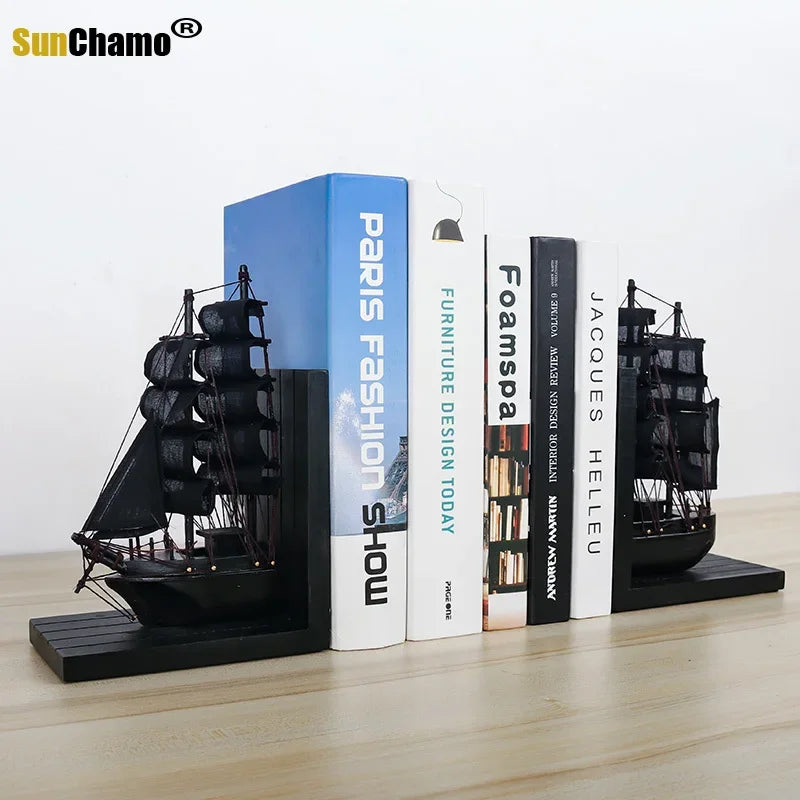 Nordic Style Solid Color Bookstand Bookend Creative Handmade Books By The Office Desktop Sailing Model To Decorate Bookshelf