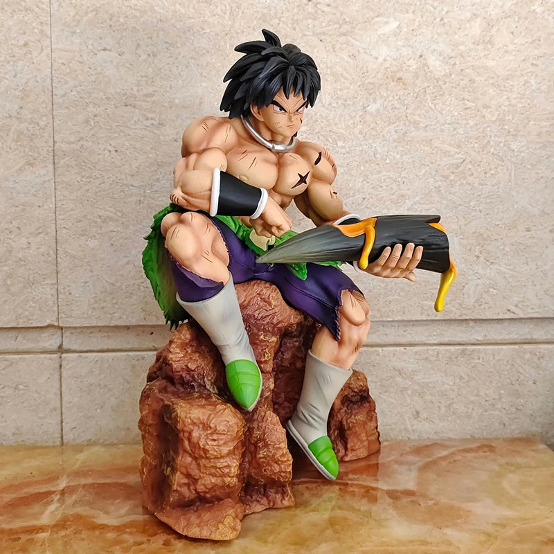 24cm Anime Dragon Ball Figures Broli Action Figure Statue Saiyan Collection GK Sitting Posture Broly Figurine Model Toys Gifts