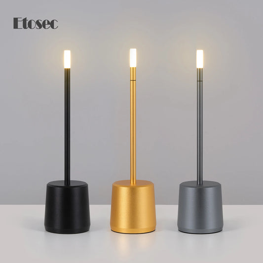 Etosec Cordless Table Lamp, Rechargeable Led Table Lamp, Portable Outdoor Light, Stepless Dimmable, Creative Dining Table Hotel