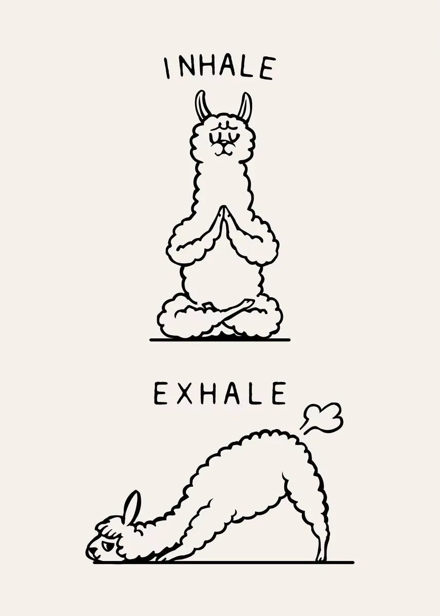 Inhale Exhale Poster Llama Sloth Husky Bulldog Dachshund Canvas Printing For Home Living Room Wall Decoration Frameless Painting