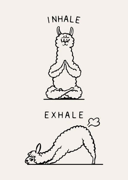 Inhale Exhale Poster Llama Sloth Husky Bulldog Dachshund Canvas Printing For Home Living Room Wall Decoration Frameless Painting