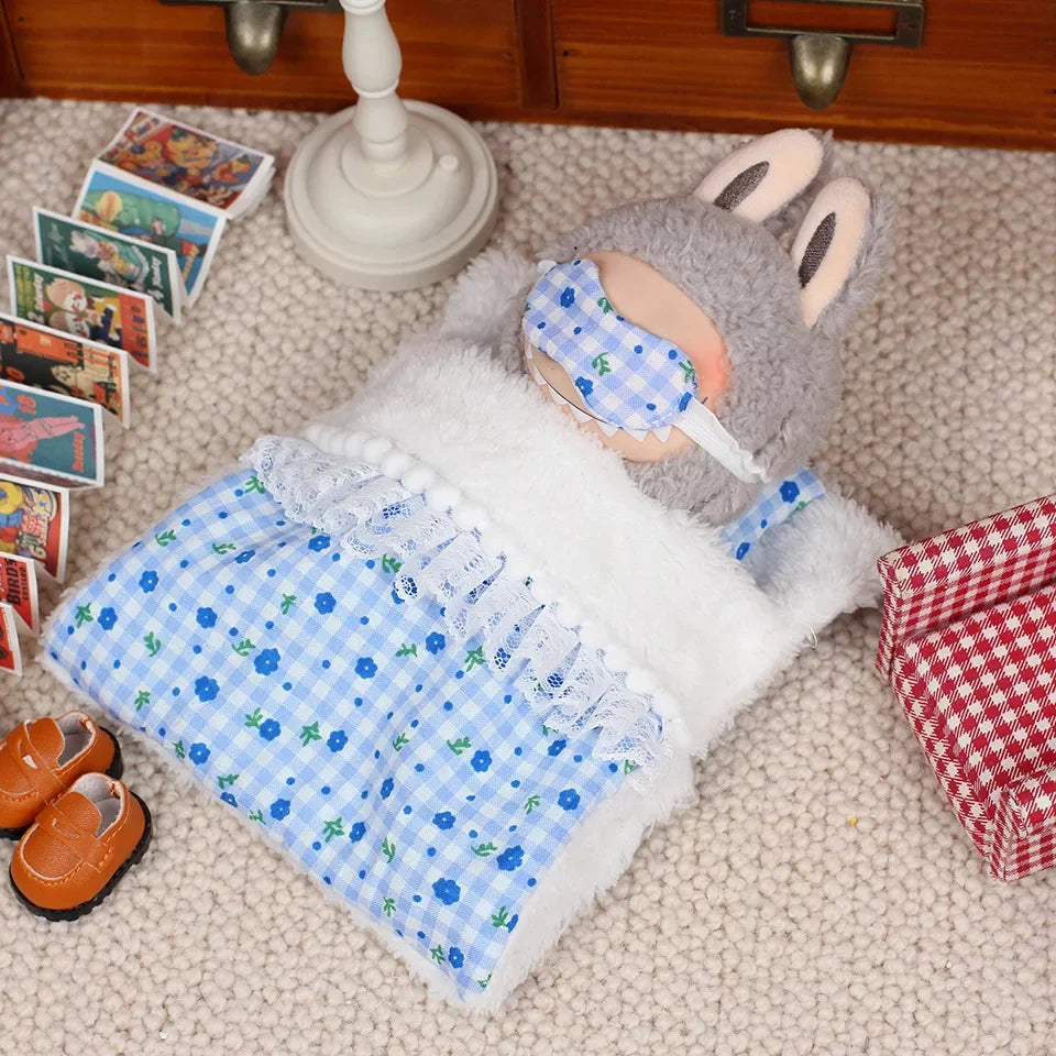 Clothing For Labubu The Monsters Doll's Clothes Vinyl Face Outfit Accessories DIY Kid Gift Pajamas And Bedding Slippers FM04C