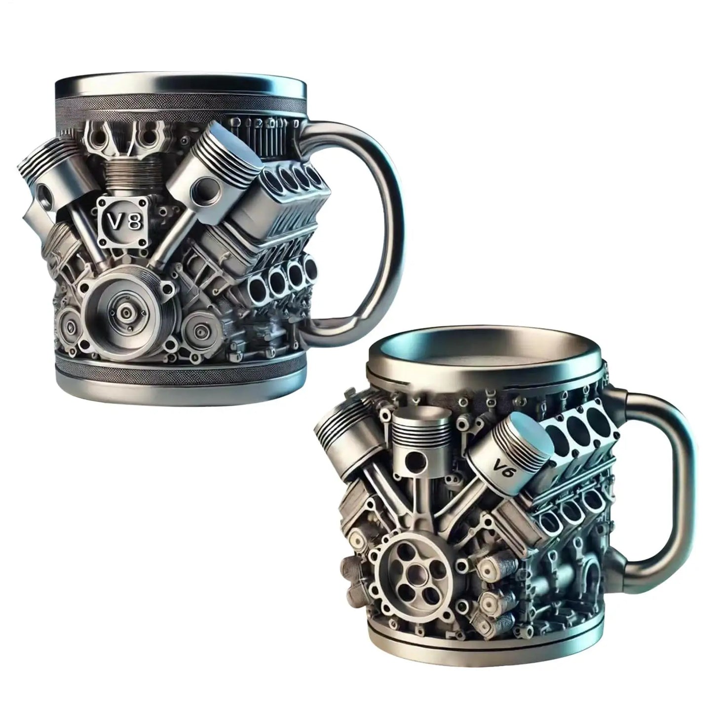 304 Stainless Steel Insert Resin Beer Danegeld Tankard Coffee Beer Mugs Cup Water Mug Coffee Cup V8 Engines Stainless Steel Cup