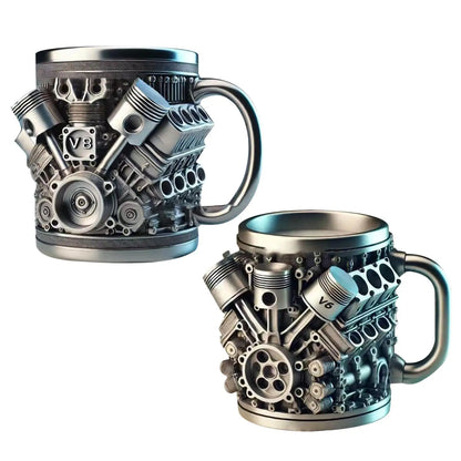 304 Stainless Steel Insert Resin Beer Danegeld Tankard Coffee Beer Mugs Cup Water Mug Coffee Cup V8 Engines Stainless Steel Cup
