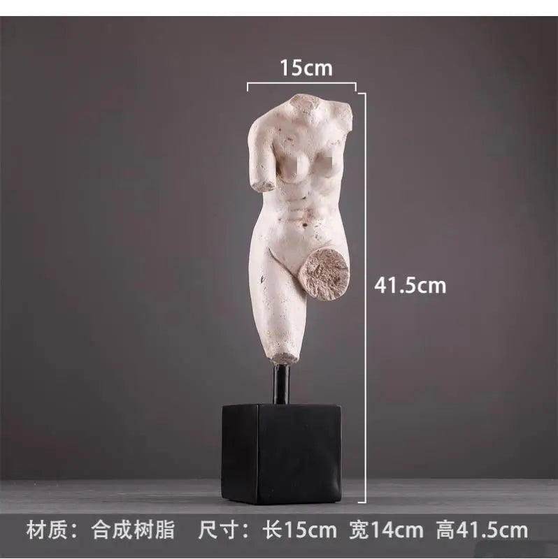 Nordic Half-body Statue Decoration Ornaments Retro Frosted Resin Sculpture Art Living Room Desk Home Crafts