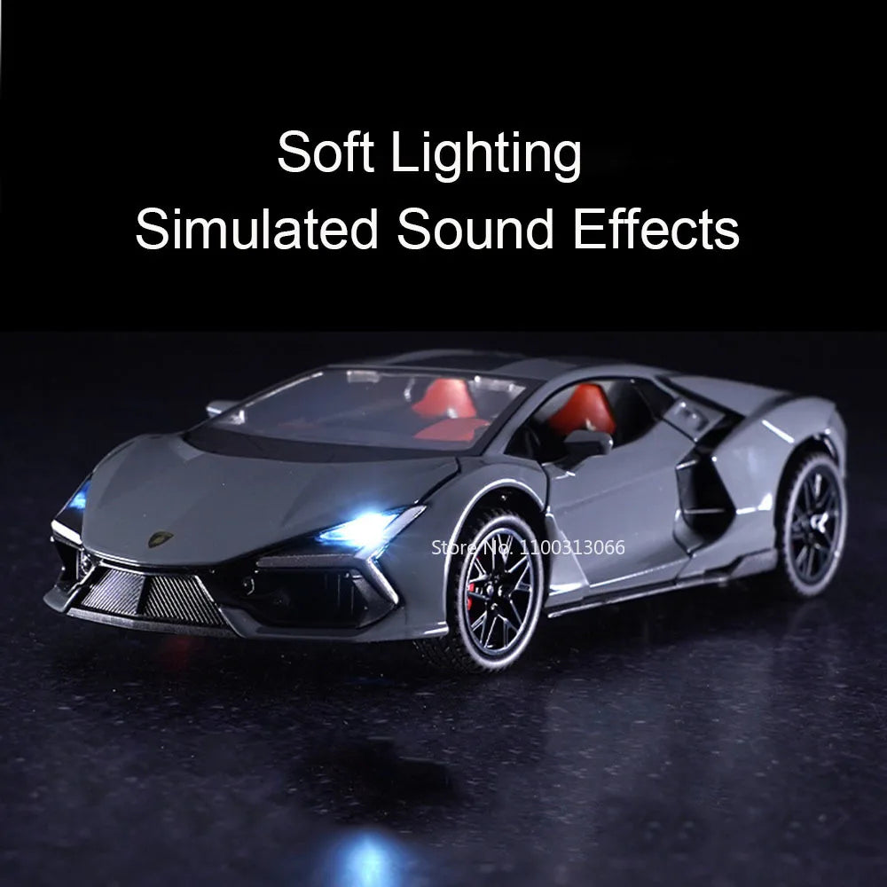 1/32 Alloy Aventador Cars Model Toy Doors Opened Vehicles Rear Wheel with Pull Back Function Simulation Toys for Boys Kids Gifts