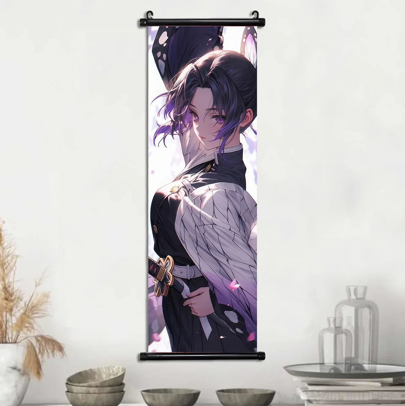 Demon Slayer Hashira Nezuko Agatsuma Zenitsu Inosuke Scroll Canvas Wall Hanging Painting Home Decor Anime Poster Wall Art Room