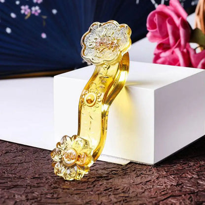 Feng Shui Chinese Lucky Money Crystal Ingot Wealth Ornament Home Office Table Decoration Tabletop Crafts