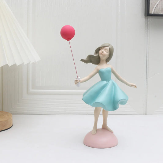 1 Piece Of Cartoon INS Style Girl Holding Balloons, Home Decoration