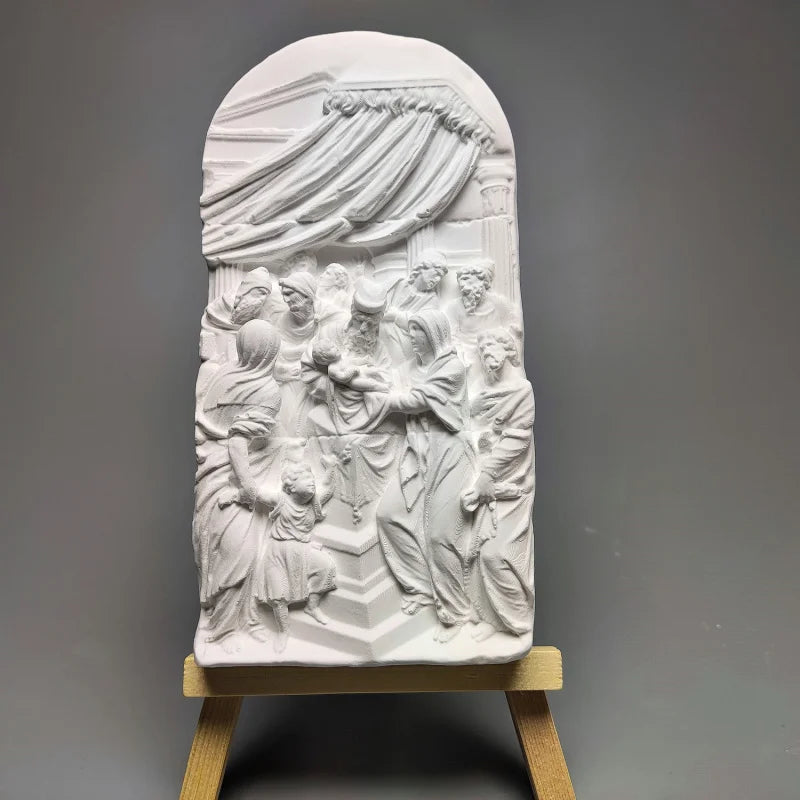 Nordic Art Plaster Figurine Retro Relief Sculpture Decoration Ornaments Interior Art Living Room Figurines Desktop Decor Statue