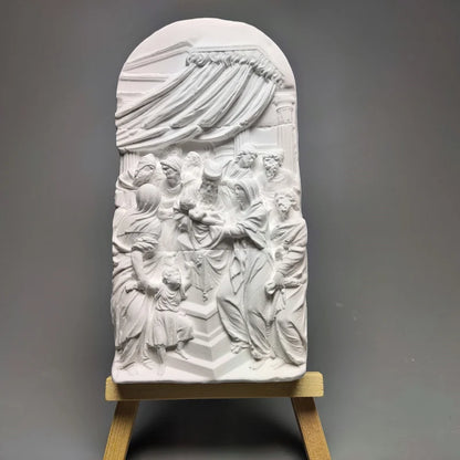 Nordic Art Plaster Figurine Retro Relief Sculpture Decoration Ornaments Interior Art Living Room Figurines Desktop Decor Statue