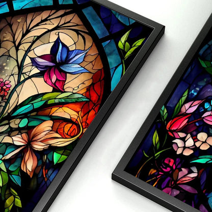 Modern Stained Glass Scenery Canvas Prints Wall Art Painting Nordic Posters Pictures Home Decor Mural For Living Room Unframed