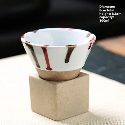 Creative coffee cup Japanese coarse pottery teacup cross-border explosion ceramic mug retro water cup conical cup