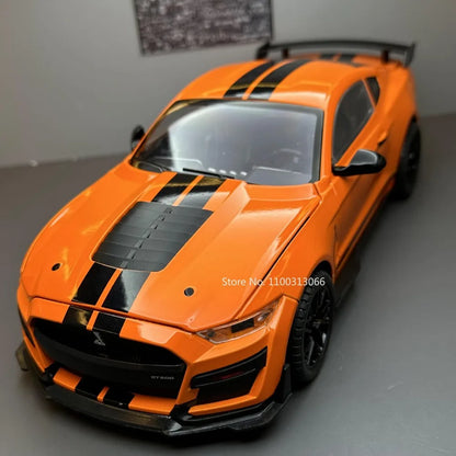 1/18 Mustang GT500 Toys Model Car Alloy Diecasts Vehicle Model with Light and Sound Super Sport Car for Boys Birthday Gifts