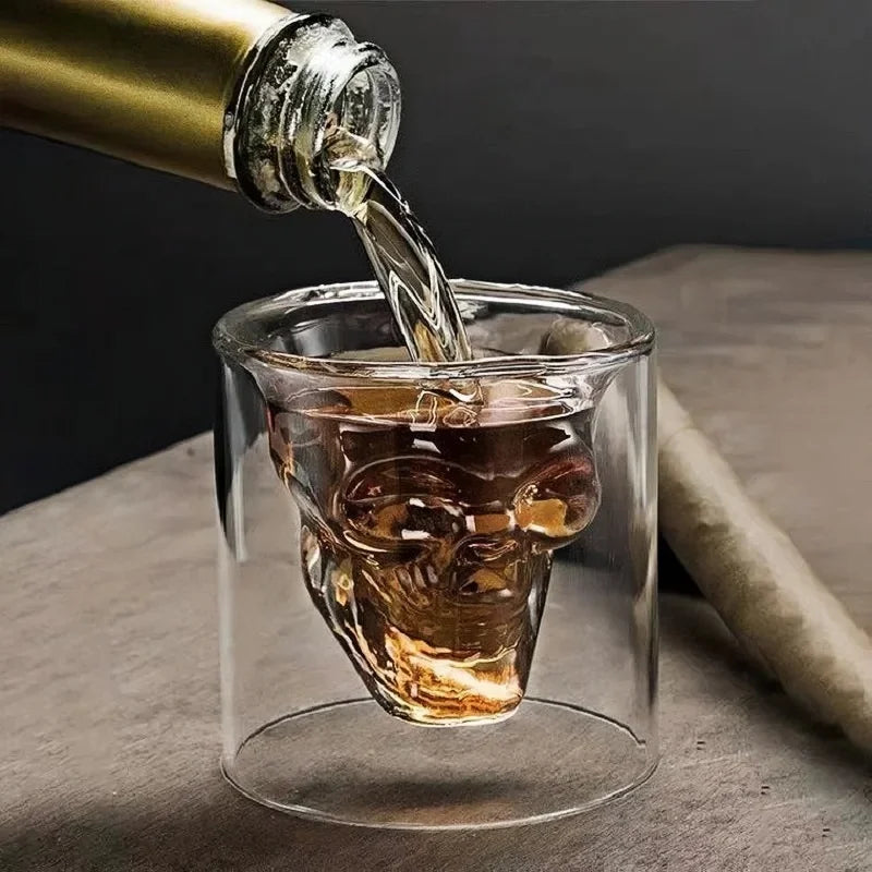 Skull Glass Cups 25/75/150/250ml Crystal Clear Creative Designer Party Bar Vodka Beer Drinking Glasses Unique Novelty Gift