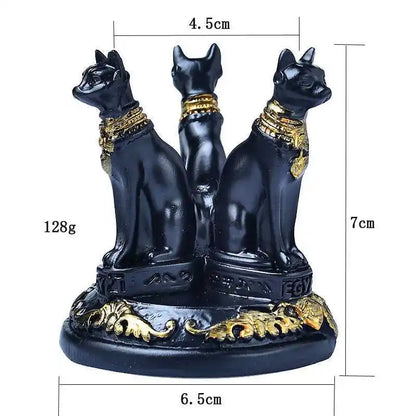1pc diffuser Cat Crystal Ball Stand Cats Shape Sphere Holder Triple Egyptian Display Base Resin Figurine Statue Office HomeDecor