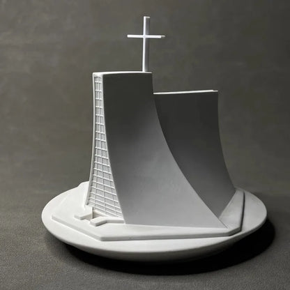 Church Architectural Gypsum Model Desktop Bookshelf Decor Mini Landscape Display Home Office Decoration Creative Modern Design