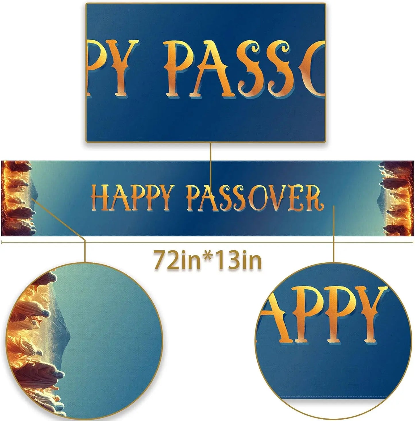 Happy Passover Linen Table Runner Jewish Holiday Party Decor Pesach Jewish Exodus From Egypt Table Runners Dining Table Decor