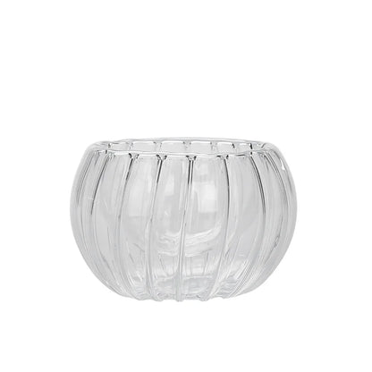 50ml Striped Glass Cup Transparent Mug Wine Water Milk Cup Cute Office Home Breakfast Coffee Mugs Pumpkin Pattern Drinkware