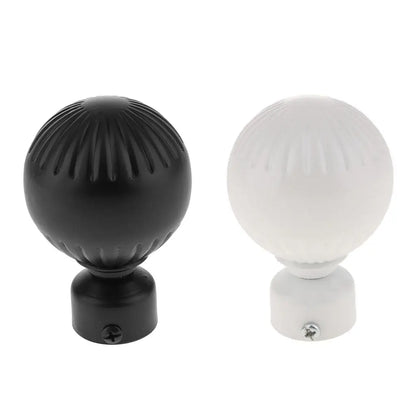 Unique Design 28mm Diameter Curtain Rod End Finial Caps black and white - -White