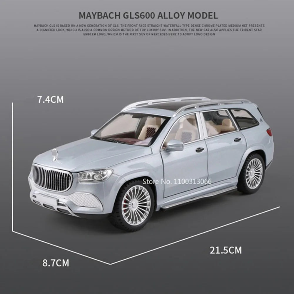 1:24 Scale Maybach S400L GLS600 Alloy Cars Models Toys Wheel Pull Back Vehicles Model Sound Light Toy Cars Boys Festival Gifts